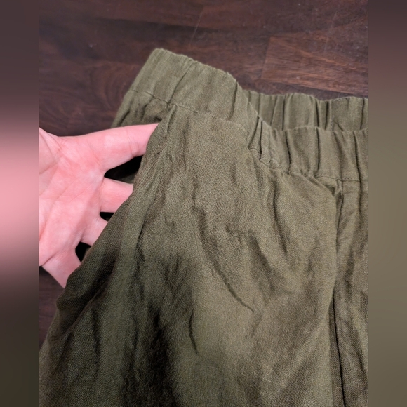 Quince 100% European Linen Pants, Martini Olive, Women's Small - Picture 3 of 7